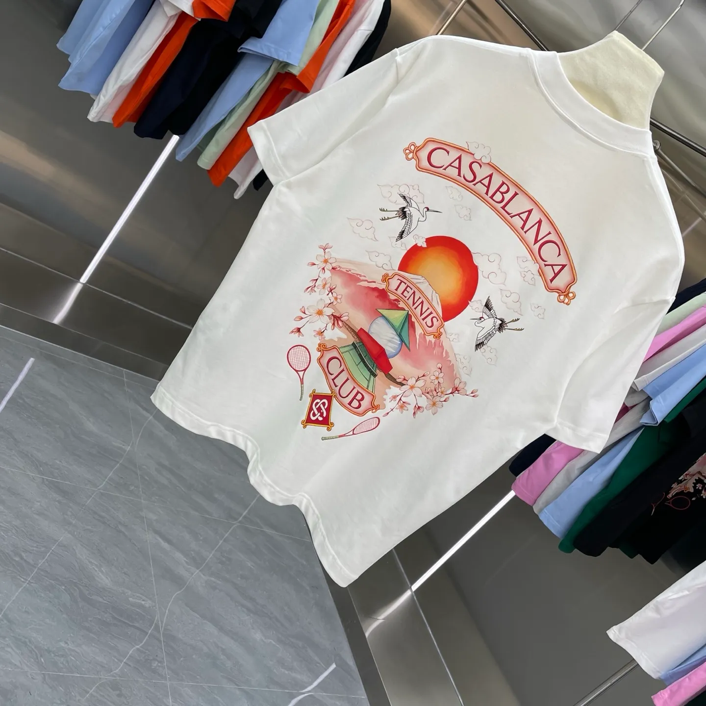 New Arrival Casablanca Classic Series T ～ ， ， 。 ， Classic ， In Stock ！ ：White Black Green Gray Light Green Blue Royal Blue Orange（8 ） Size：S M L XL XXL